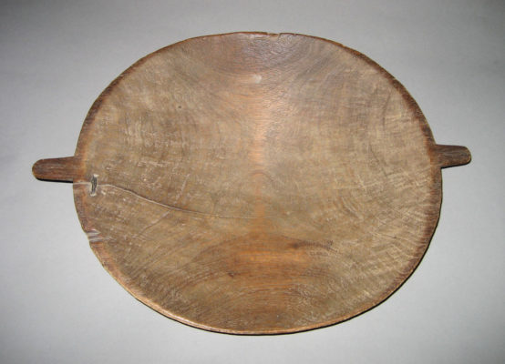 Top view of wooden bowl/platter