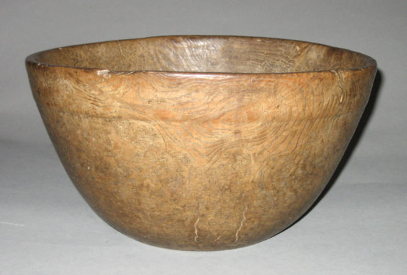 View of Euro-American made wooden bowl